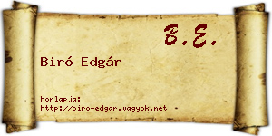 Biró Edgár névjegykártya