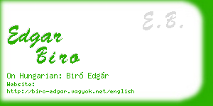 edgar biro business card