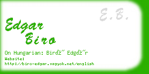 edgar biro business card